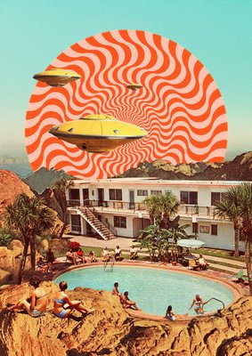 Cosmic UFO Pool Party by Vertigo Artography